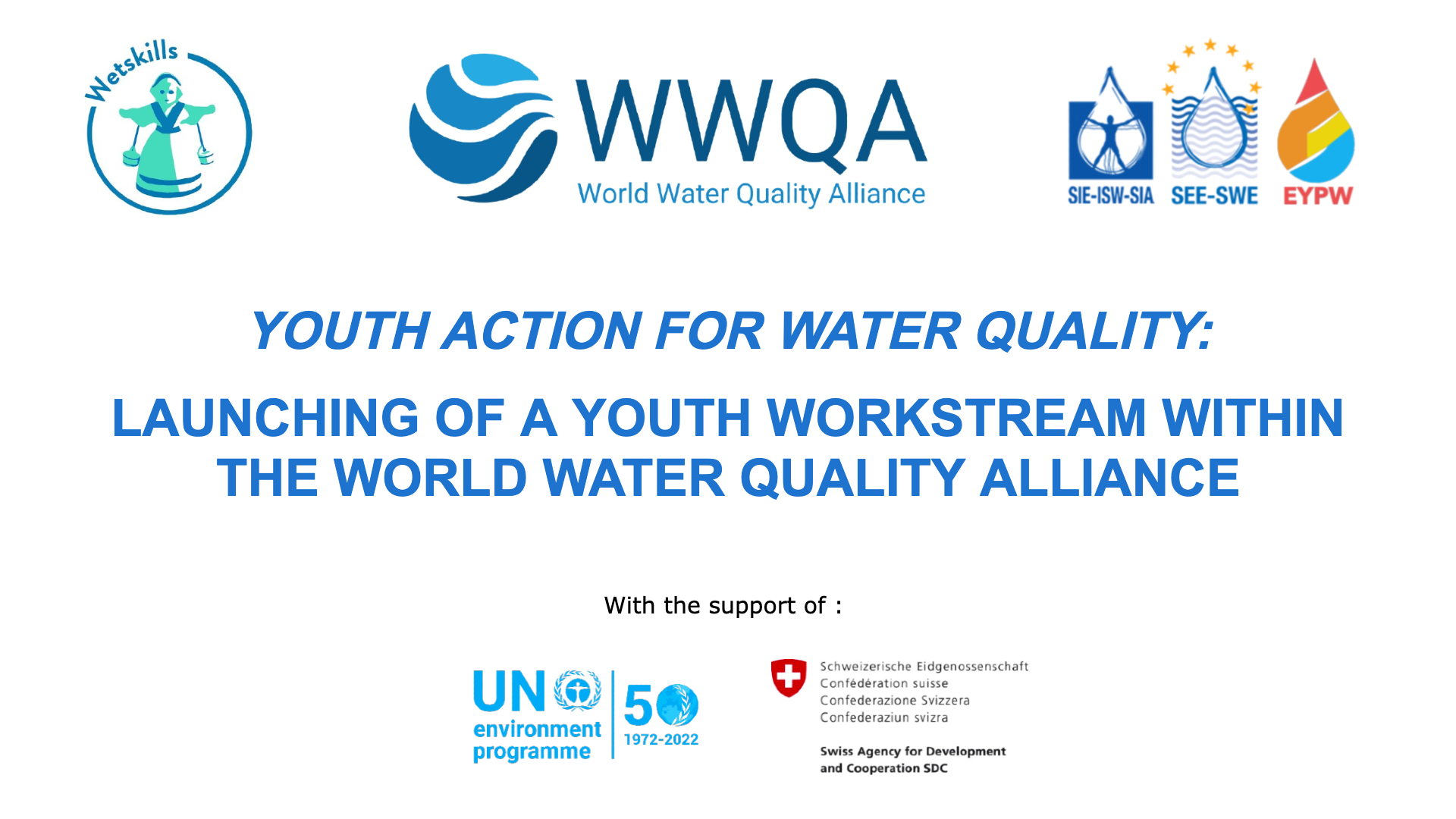 YOUTH ACTION FOR WATER QUALITY: LAUNCHING OF A YOUTH WORKSTREAM WITHIN ...